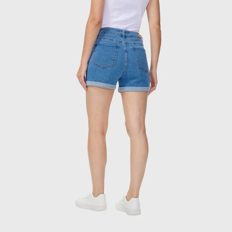 Short Mujer Mom Tiro Alto Azul Fashions Park-2