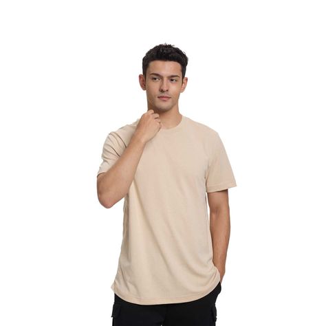 Polera Hombre Long Fit Básica Beige Fsp Fashion's Park-0
