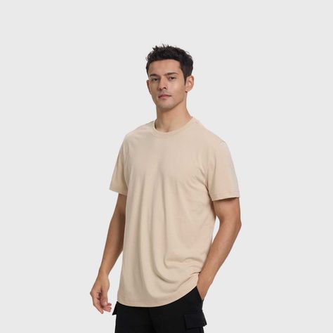 Polera Hombre Long Fit Básica Beige Fsp Fashion's Park-1
