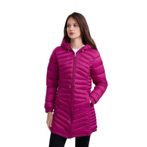 Parka Mujer Larga Básica Malva Oscuro-0