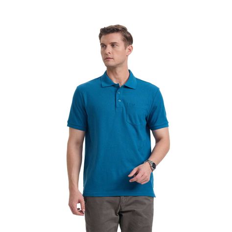 Polera Hombre Básica Pique Lisa Petroleo Fashion's Park-0