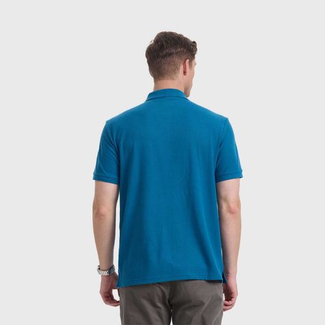 Polera Hombre Básica Pique Lisa Petroleo Fashion's Park-2