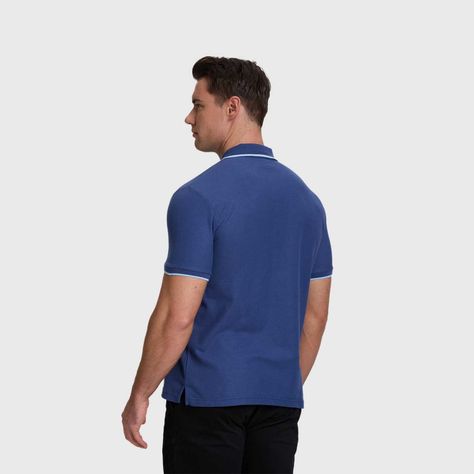 Polera Hombre Pique Básica Lisa Azul Fashion's Park-2