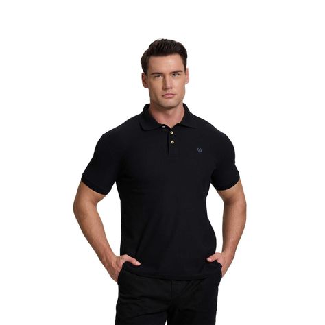 Polera Hombre Básica Pique Lisa Negro Fashion's Park-0