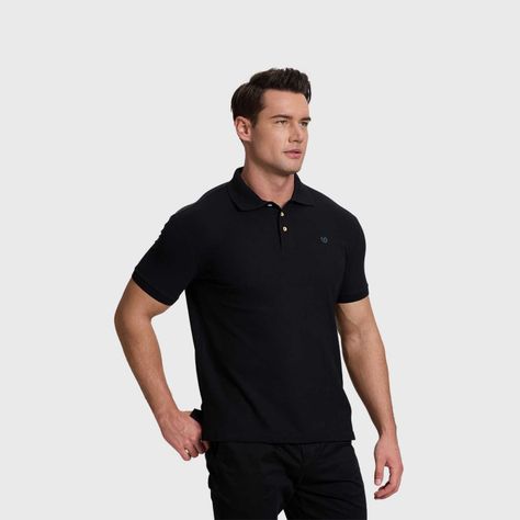 Polera Hombre Básica Pique Lisa Negro Fashion's Park-1