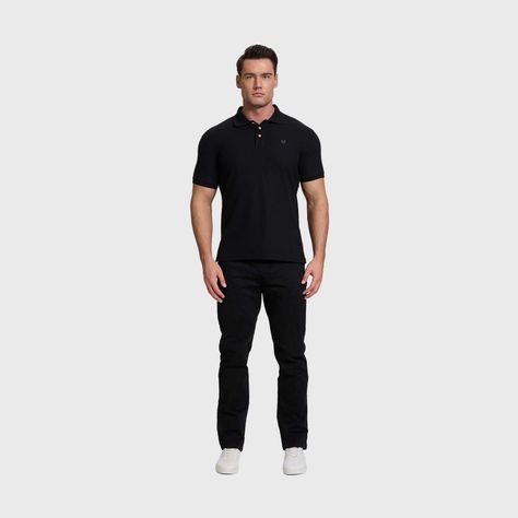 Polera Hombre Básica Pique Lisa Negro Fashion's Park-3
