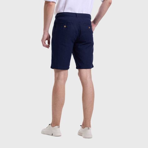 Bermuda Hombre Lino Azul Fashions Park-2