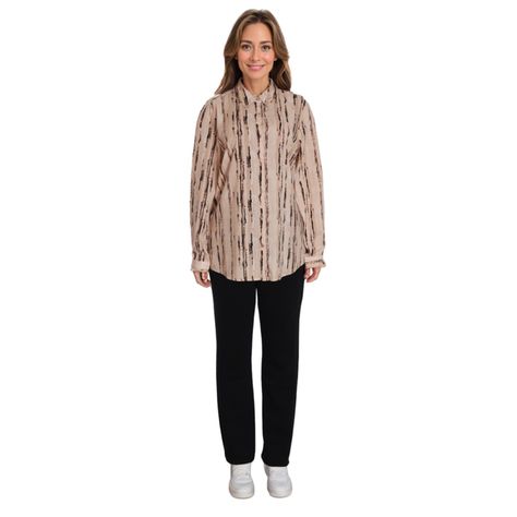 Blusa Mujer Lisa Estampada Beige-2