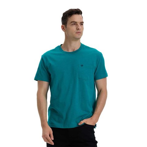 Polera Hombre Con Bolsillo Turquesa-0