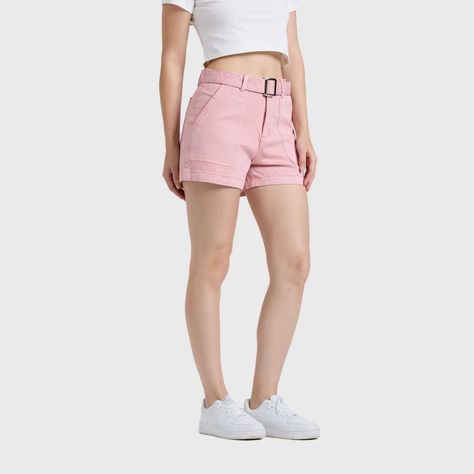 Short Mujer Mom Cinturón Color Rosado Fashions Park-1