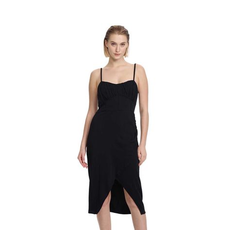 Vestido Mujer Largo Escote Negro Fashion's Park-0