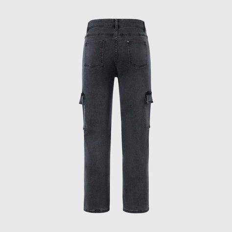 Jeans Niño Cargo Calce Recto Gris-1