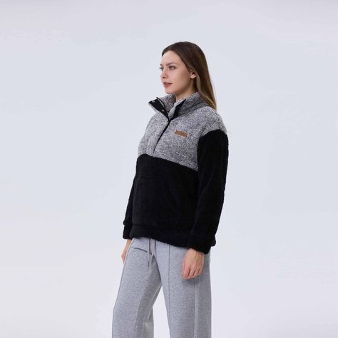 Polar Mujer Color Block Negro-1