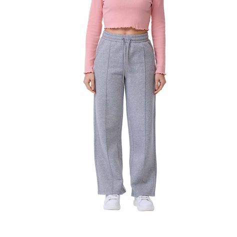 Pantalón Buzo Mujer Pierna Ancha Gris Marengo Fashion´s Park-0
