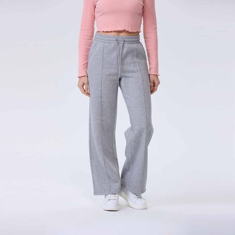 Pantalón Buzo Mujer Pierna Ancha Gris Marengo Fashion´s Park-1