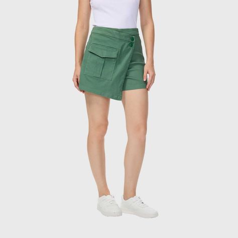 Short Mujer Estilo Falda Verde Militar Fashion's Park-1