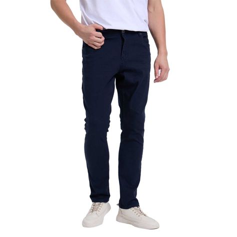 Jeans Hombre Slim Color Azul Marino-0