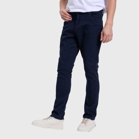 Jeans Hombre Slim Color Azul Marino-1