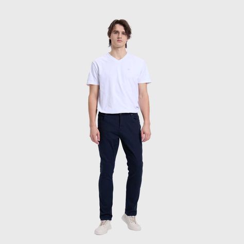 Jeans Hombre Slim Color Azul Marino-3