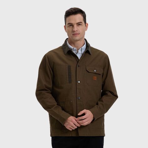 Chaqueta Hombre Con Cuello Verde Militar Fashion´s Park-1