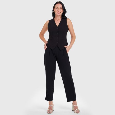 Blusa Con Botones Negro Mujer-3