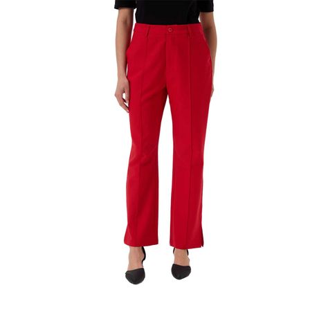 Pantalón Mujer Sastrero Tiro Alto Rojo Fashion's Park-0