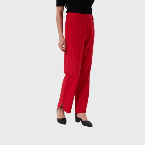 Pantalón Mujer Sastrero Tiro Alto Rojo Fashion's Park-1