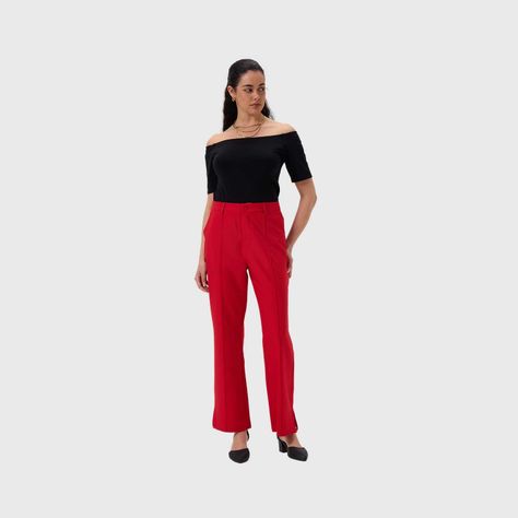 Pantalón Mujer Sastrero Tiro Alto Rojo Fashion's Park-3