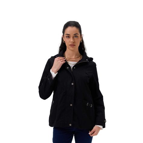Chaqueta Mujer Con Gorro Negro Fashion's Park-0