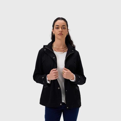Chaqueta Mujer Con Gorro Negro Fashion's Park-1