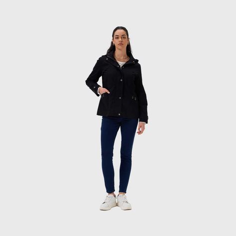 Chaqueta Mujer Con Gorro Negro Fashion's Park-3