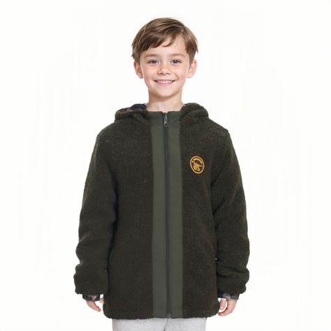 Chaqueta Niño Reversible Verde Militar-0