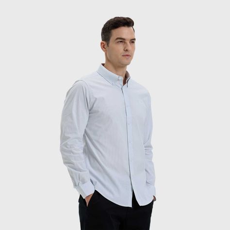 Camisa Hombre Slim Fit Rayas Verde-1