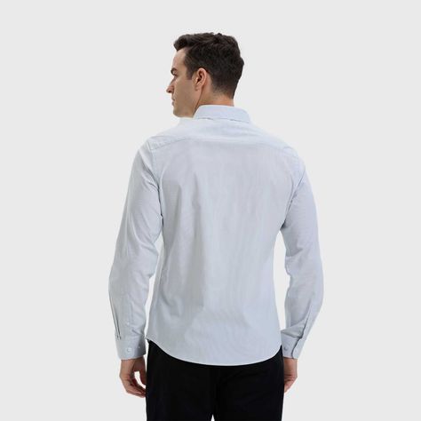 Camisa Hombre Slim Fit Rayas Verde-2