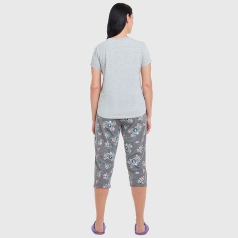 Pijama Mujer Capri Print Gris Melange-1