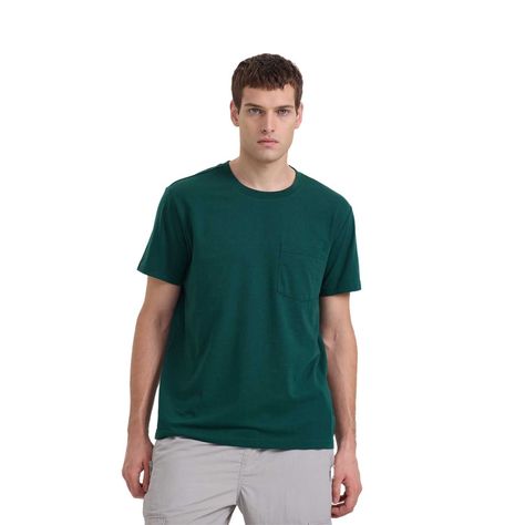 Polera Hombre Básica Bolsillo Verde Oscuro Fashion's Park-0
