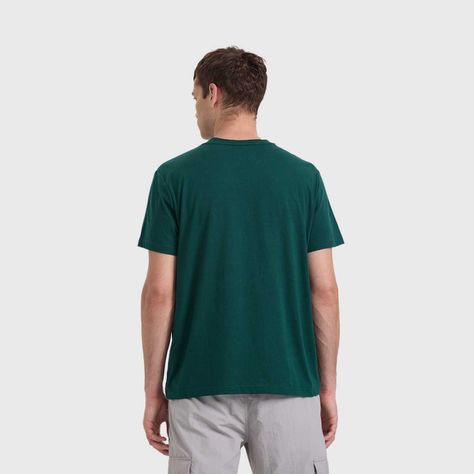 Polera Hombre Básica Bolsillo Verde Oscuro Fashion's Park-2