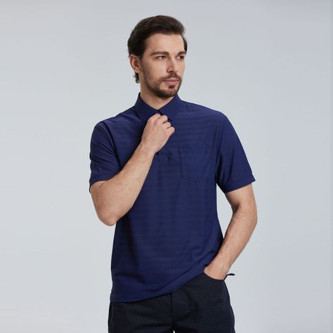 Polera Pique Azul Oscuro Hombre-0