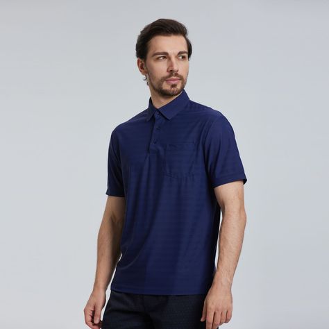 Polera Pique Azul Oscuro Hombre-1