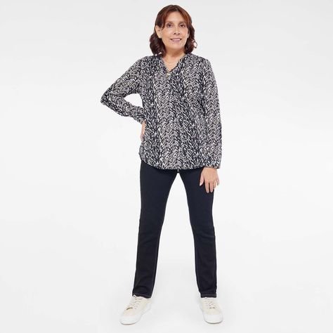 Blusa Pinza Frontal Casual Negro-3