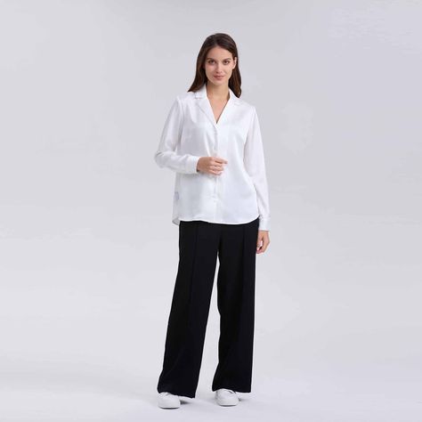 Blusa Mujer Satín Crudo-3