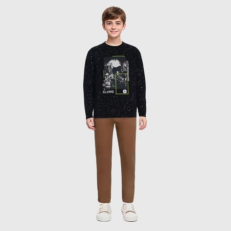Polera Niño Print Posicional Negro-2