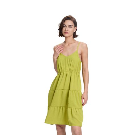 Vestido Mujer Vestido Corto Verde Pistacho Fashion's Park-0