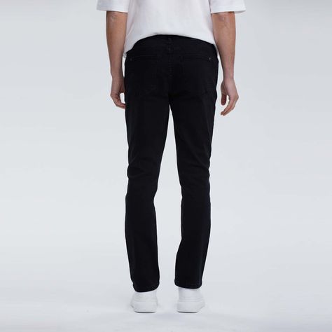 Jeans Hombre Skinny Desgaste Negro-2
