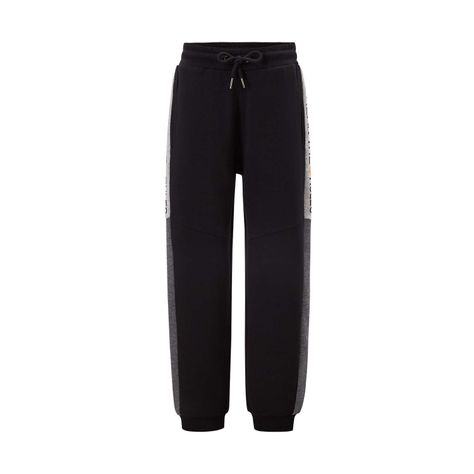 Pantalón Buzo Niño Texto Cortes Negro Fashion's Park-0
