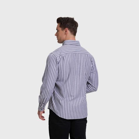 Camisa Hombre Rayas Premium Gris Fashion's Park-2
