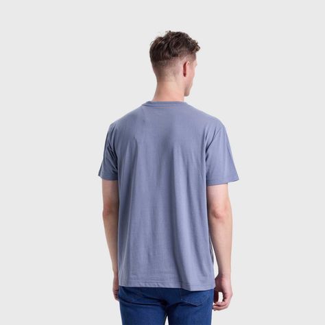 Polera Hombre Cuello V Básica Azul Piedra Fashion's Park-2