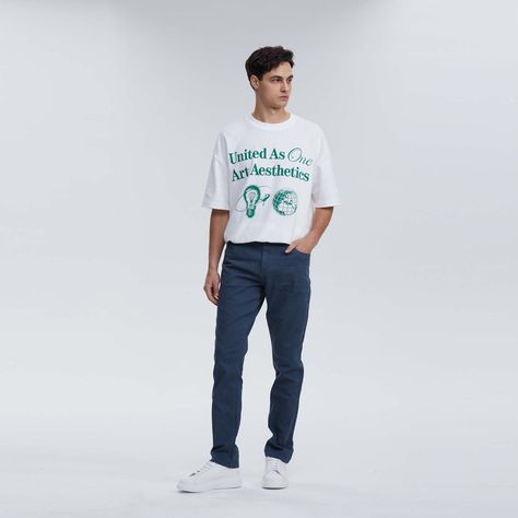 Jeans Hombre Slim Color Petroleo-3