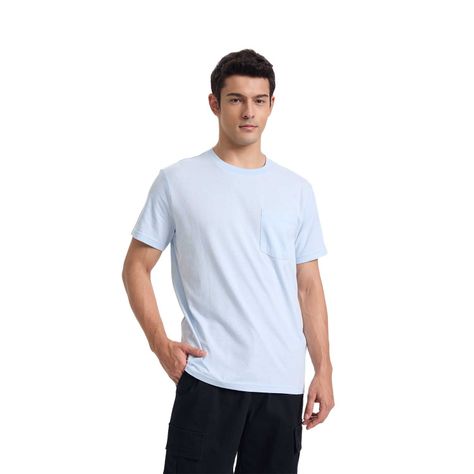 Polera Hombre Básica Con Bolsillo Azul Vela Fashion's Park-0