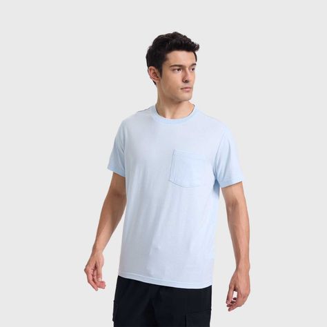 Polera Hombre Básica Con Bolsillo Azul Vela Fashion's Park-1